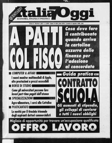 Italia oggi : quotidiano di economia finanza e politica